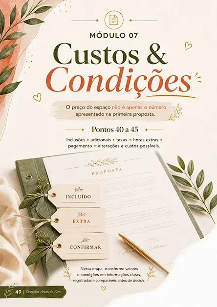 Categoria: Custos & Condições — 6 pontos